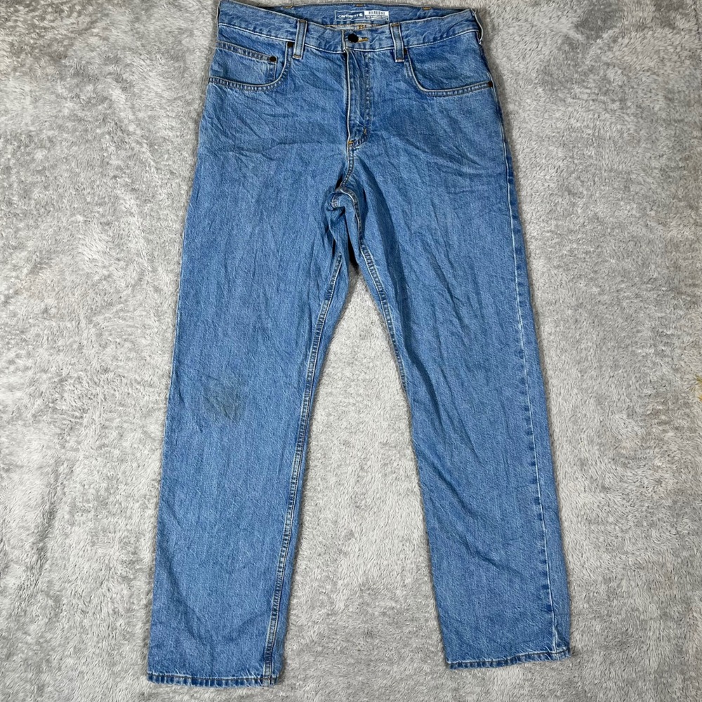 Carhartt Relaxed Fit Straight Leg Denim Jeans Blue BD5119-M Mens 32x32